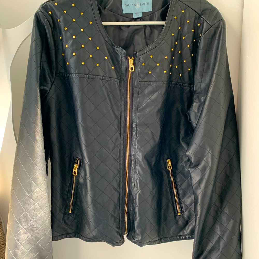Jaclyn Smith gold studded jacket